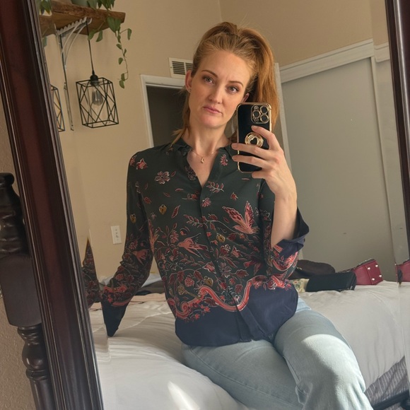 Boden Womans Button Down Silk Blouse - Picture 4 of 11